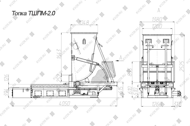 Чертеж топки ТШПМ 2.0